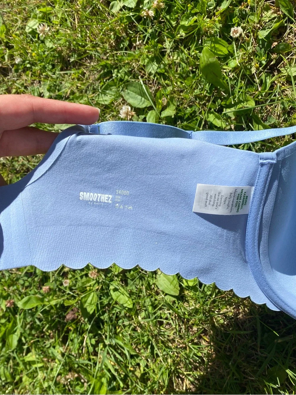 Aerie Smoothez 34DDD Demi light blue wire bra